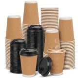 100-pack-12oz-kraft-ripple-wall-paper-cup-with-black-lids