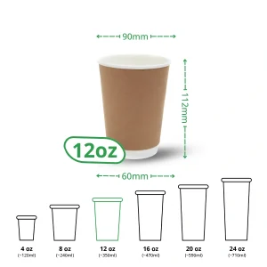 12oz kraft double wall paper cup specs