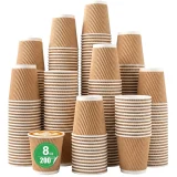 200 pack 8oz kraft ripple wall paper cup