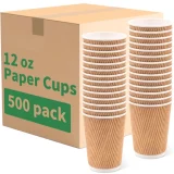 500 pack 12oz kraft ripple wall paper cup