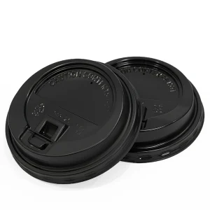 90mm black sip-through lids for 10-24oz takeaway coffee cups