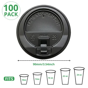 90mm black reclosable sip throug lid specs