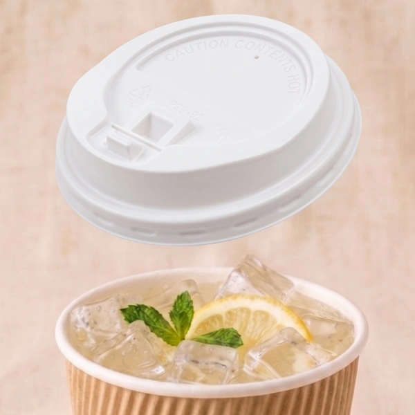90mm white reclosable sip throug lid for paper cups in use 90mm white reclosable sip throug lid for paper cups in use