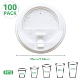 90mm white reclosable sip throug lid specs