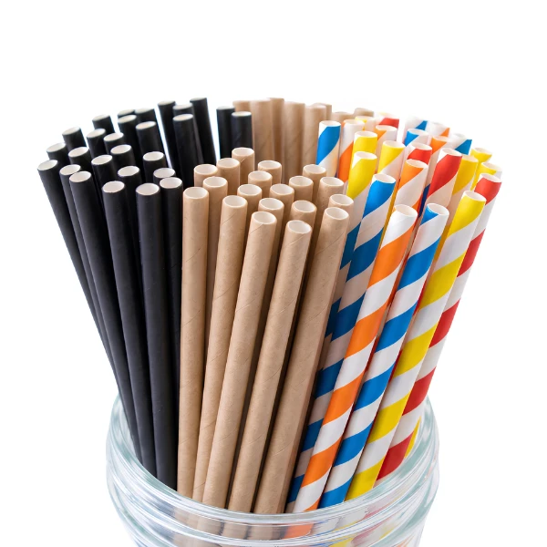 multi colour paper straw