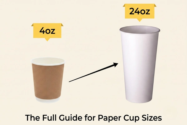 paper cup sizes guide from 4oz to 24oz