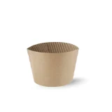 10 to 16oz recyclable kraft brown paper cup sleeve