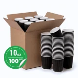 100 pack 10oz black ripple wall paper cup