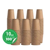 100 pack 10oz kraft double wall paper cup
