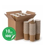 100 pack 10oz kraft ripple wall paper cup