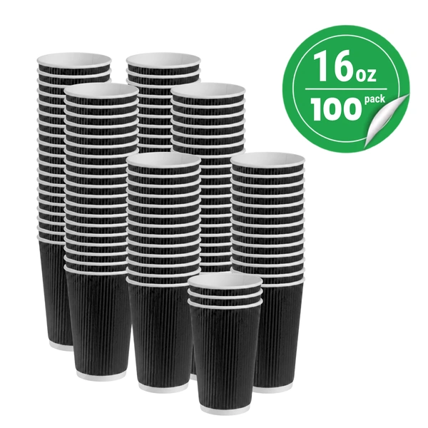100 pack 16oz black ripple cup 100 pack 16oz black ripple cup