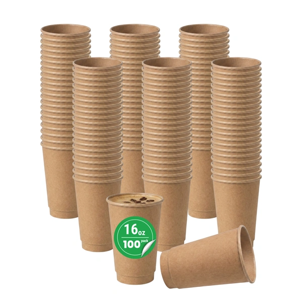 100 pack 16oz kraft double wall paper cup 100 pack 16oz kraft double wall paper cup