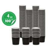 100 pack 4oz black ripple cup