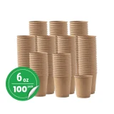 100 pack 6oz kraft double wall paper cup
