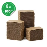 100 pack 8oz recyclable kraft brown paper cup sleeve