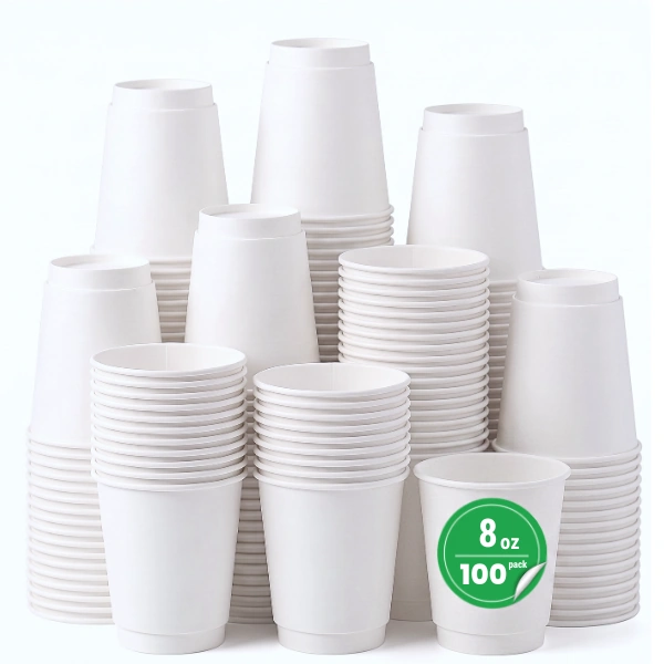 100 pack 8oz white double wall paper cup 100 pack 8oz white double wall paper cup