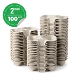 100 pack recyclable paper 2 cup carrier tray