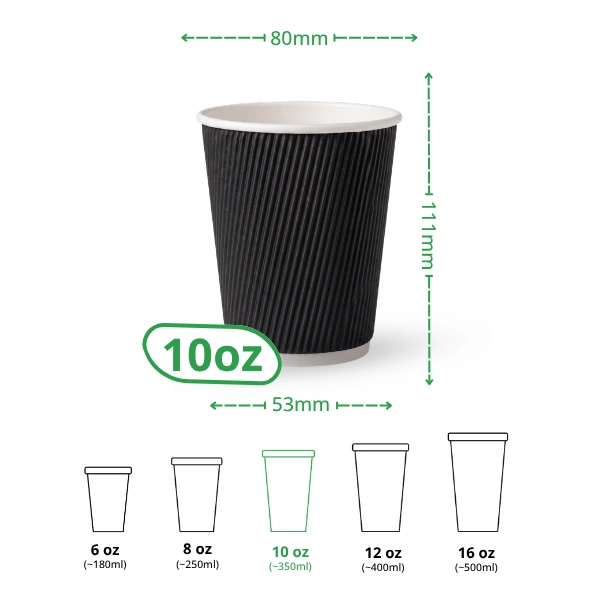 10oz black ripple wall paper cup specs 10oz black ripple wall paper cup specs