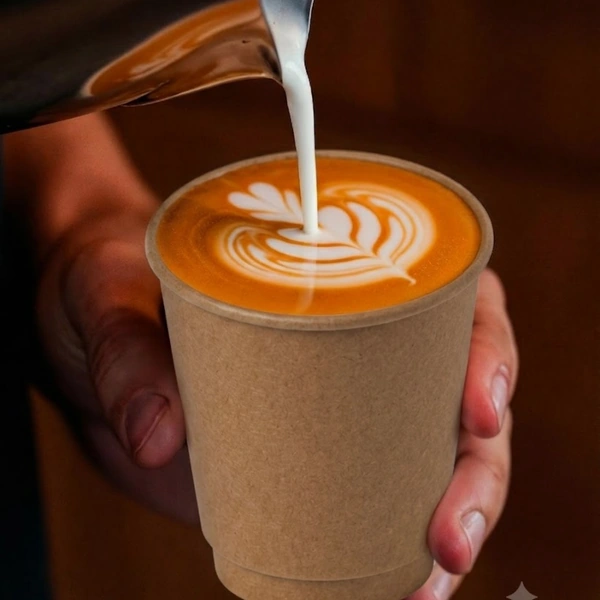 10oz kraft double wall paper cup in use 10oz kraft double wall paper cup in use