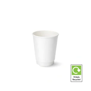 12oz white double wall paper cup for large lattes and americanos