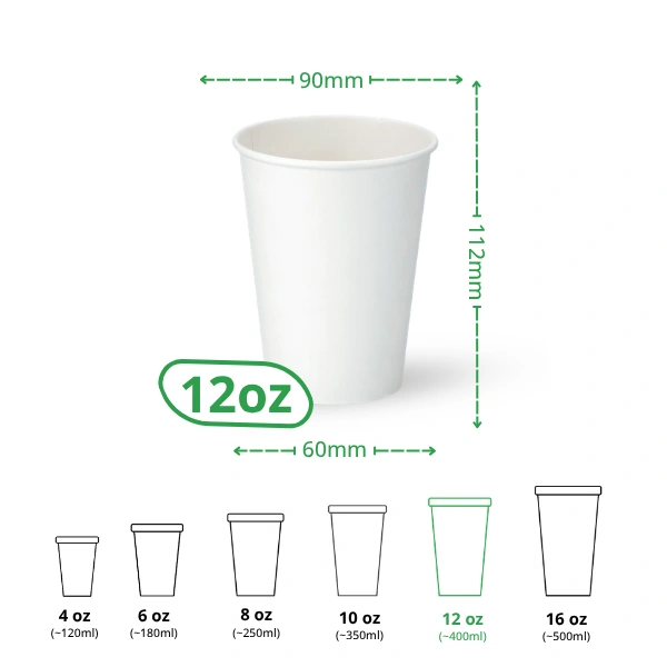 12oz white single wall paper cup specs 12oz white single wall paper cup specs