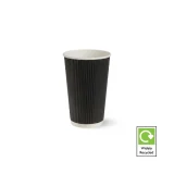 16oz black ripple cup
