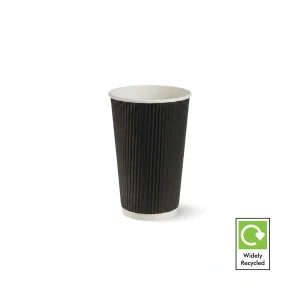 16oz black ripple cup