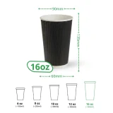 16oz black ripple cup specs