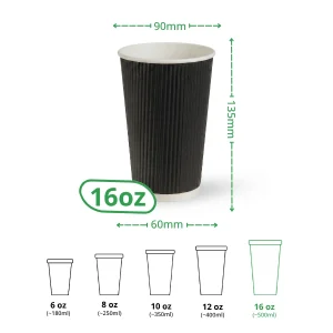 16oz black ripple cup specs