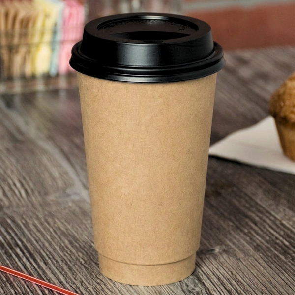 16oz kraft double wall paper cup in use 16oz kraft double wall paper cup in use