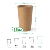 16oz kraft double wall paper cup specs