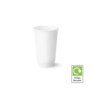 16oz white double wall paper cup for extra-large filter coffee and large americanos