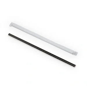 Individually wrapped black paper straws 200mm by 6mm