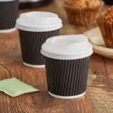 4oz black ripple cup in use