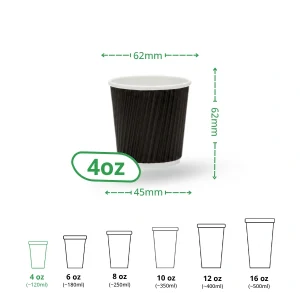 4oz black ripple cup specs