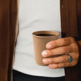 6oz kraft double wall paper cup in use