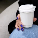 6oz white double wall paper cup in use