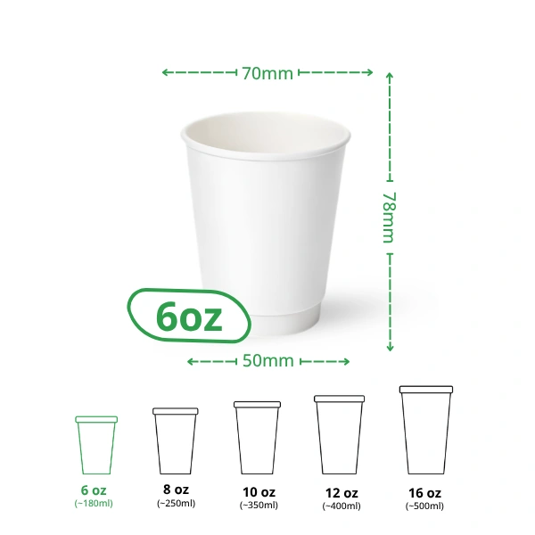 6oz white double wall paper cup specs 6oz white double wall paper cup specs