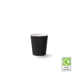 8oz black ripple wall paper cup for hot and cold drinks