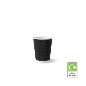 8oz black ripple wall paper cup for hot and cold drinks