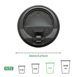 8oz reclosable black lid specs