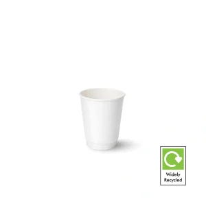 8oz white double wall paper cup for flat whites