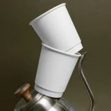 8oz white double wall paper cup in use