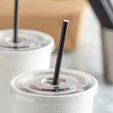 recyclable black wrapped paper straw 200mm x 6mm in use