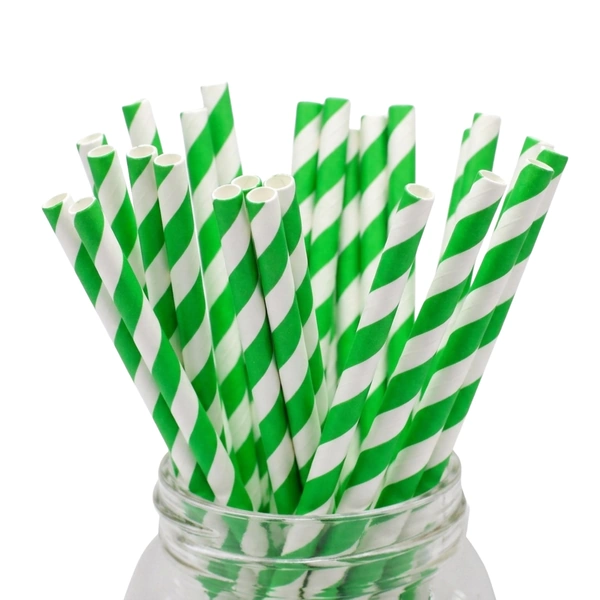 recyclable green stripe wrapped paper straw 210mm x 8mm zoom recyclable green stripe wrapped paper straw 210mm x 8mm zoom
