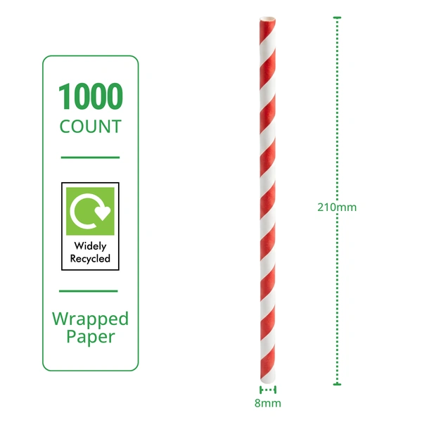 recyclable red stripe wrapped paper straw 210mm x 8mm specs recyclable red stripe wrapped paper straw 210mm x 8mm specs