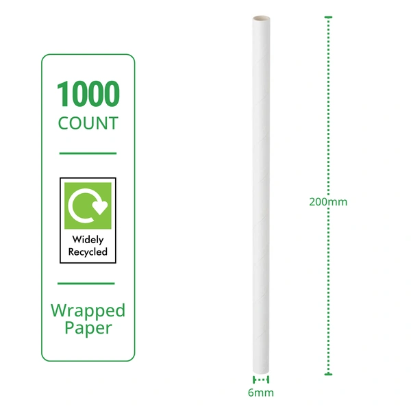 recyclable white wrapped paper straw 200mm x 6mm specs recyclable white wrapped paper straw 200mm x 6mm specs