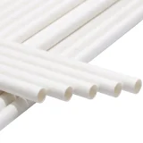 recyclable white wrapped paper straw 200mm x 6mm zoom