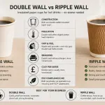 A comparison of ripple wall and double wall paper cups showcasing insulation and design differences.