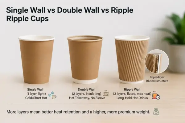 Differences between single wall, double wall, and ripple paper cups
